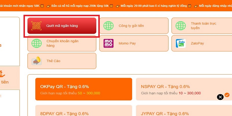 Nạp Tiền GK88 Đúng Chuẩn – Nạp Là Thành Công 2 Nạp tiền GK88 nhanh chóng bằng cách quét mã ngân hàng