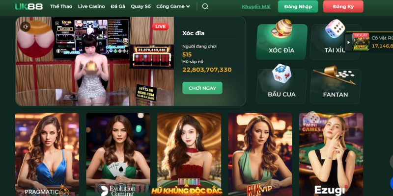 Casino UK88 - Sòng Bạc Giải Trí Trực Tuyến Đẳng Cấp 2025 3 UK88 cung cấp nhiều livestream Casino chuyên nghiệp, chất lượng cao